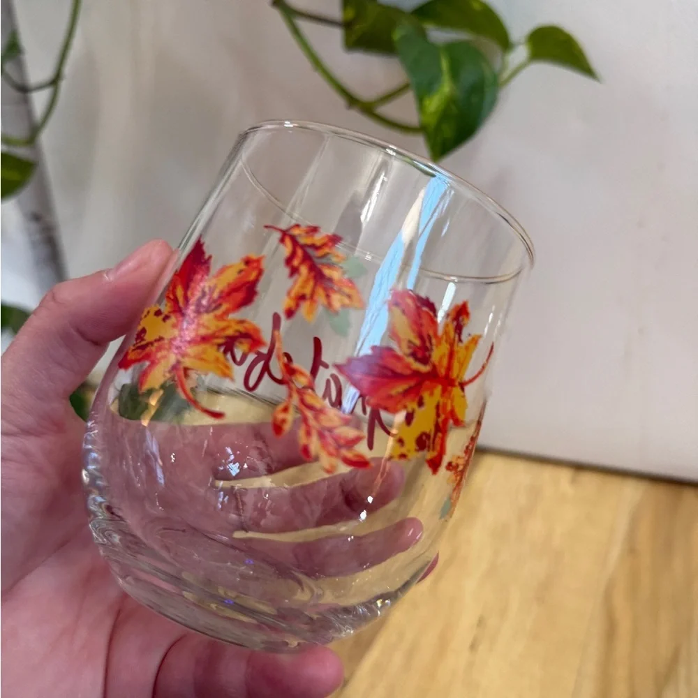 Grateful Autumn Leaves Glass